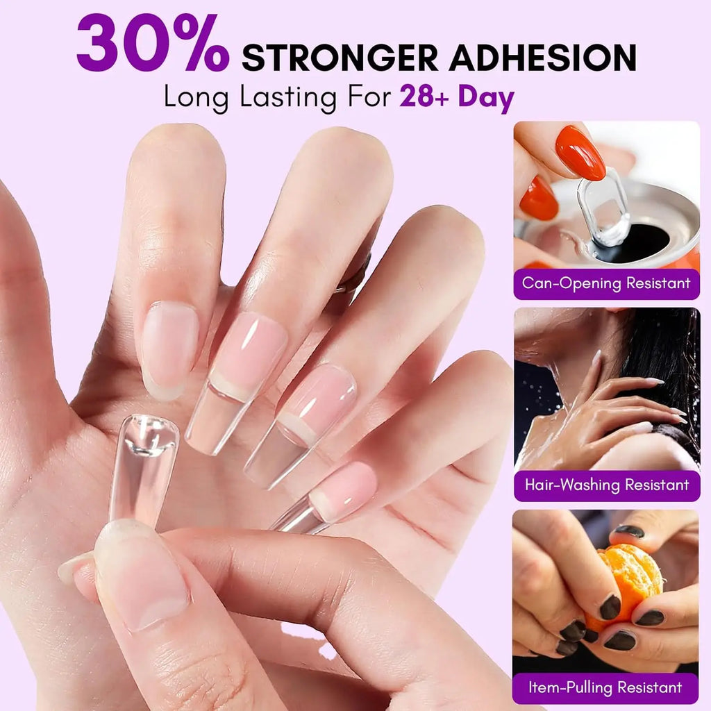 Press-On Nail Glue and Remover Options by Makartt, 10ml, 30ml or 50ml Remover Choices with Separate Liquid Adhesive Packs and Solid UV-Cured Gel Selection