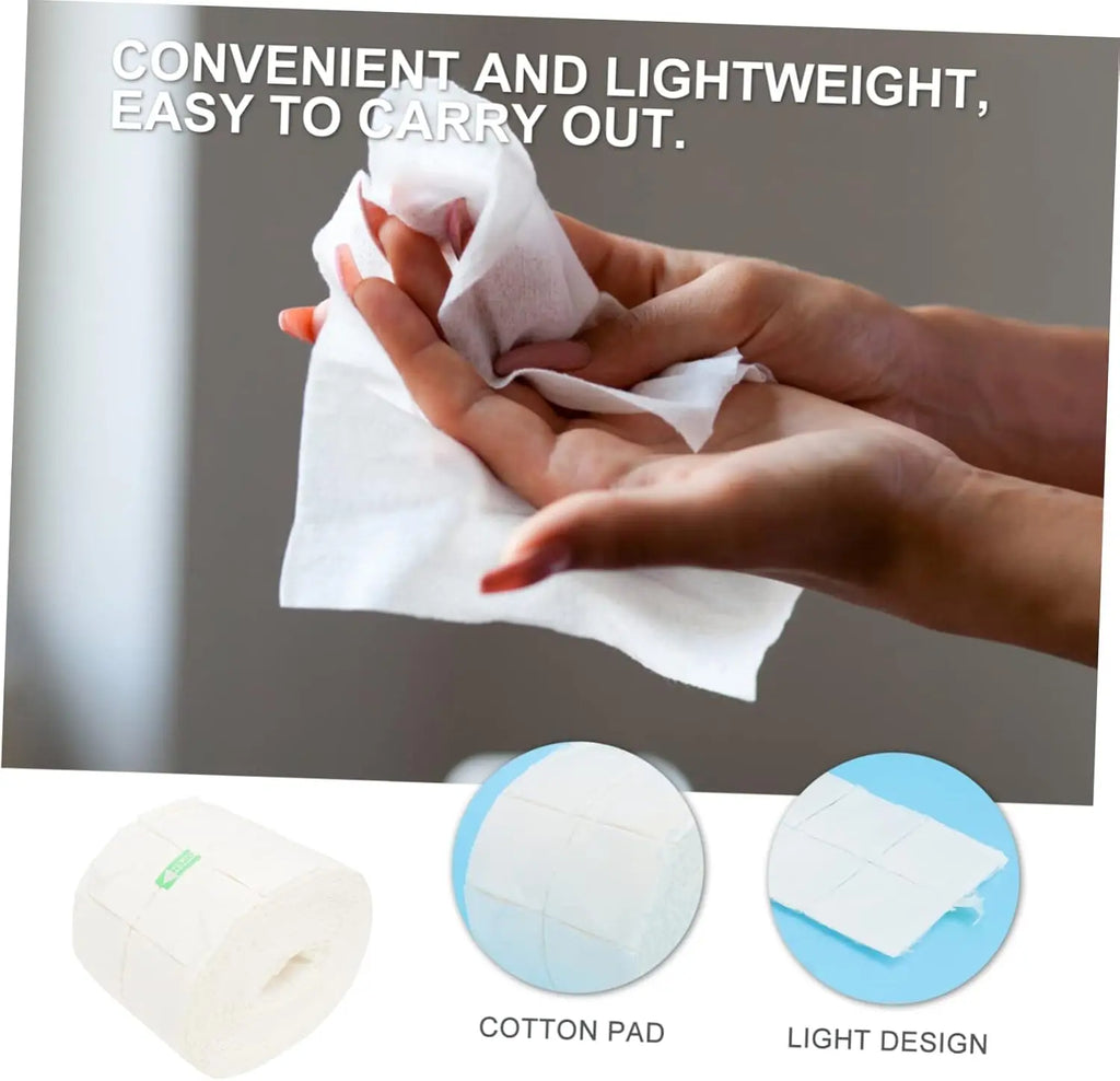 Rectangular Nail Wipe Roll in White with Listed 300 or 500-Piece Quantity References, TR66 or TR70 Options for Compatible Manicure and Makeup Cleaning