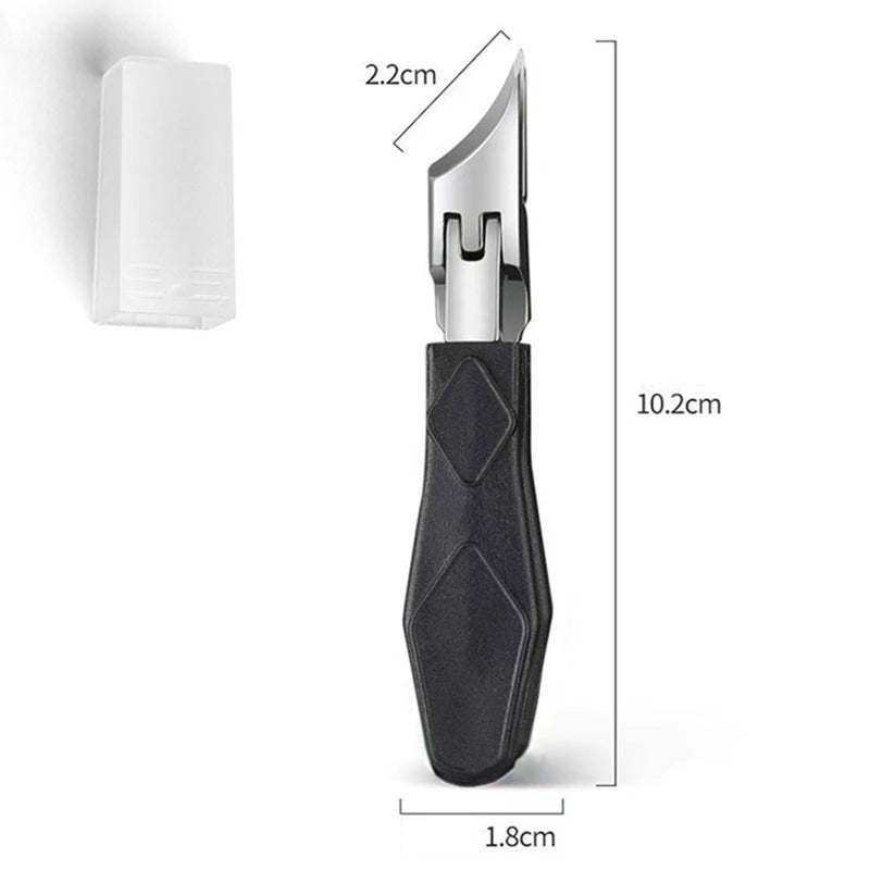 Slanted Toenail Clipper, Stainless Steel and PP Manual Nail Trimmer with Listed 10.2 x 1.8cm Size in Green or Black for Adult Home Pedicure Grooming