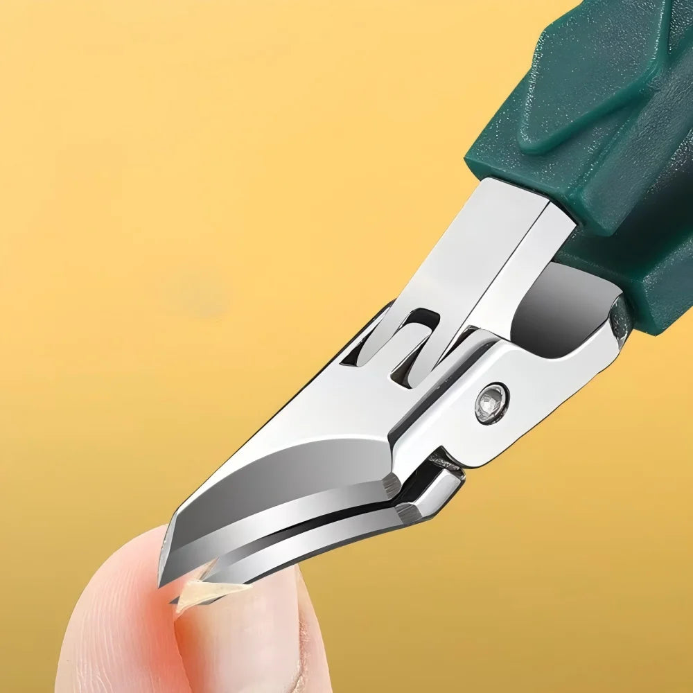 Slanted Toenail Clipper, Stainless Steel and PP Manual Nail Trimmer with Listed 10.2 x 1.8cm Size in Green or Black for Adult Home Pedicure Grooming