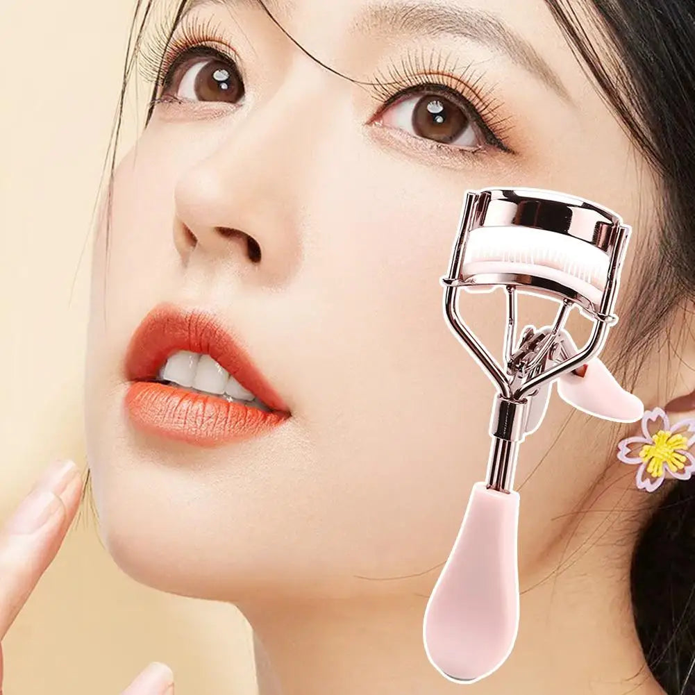Pink Eyelash Curler with Comb, Curved-Frame Manual Lash Styling Tool in Listed 11 x 3.5cm Size for Adult Everyday Makeup and Personal Beauty Kits