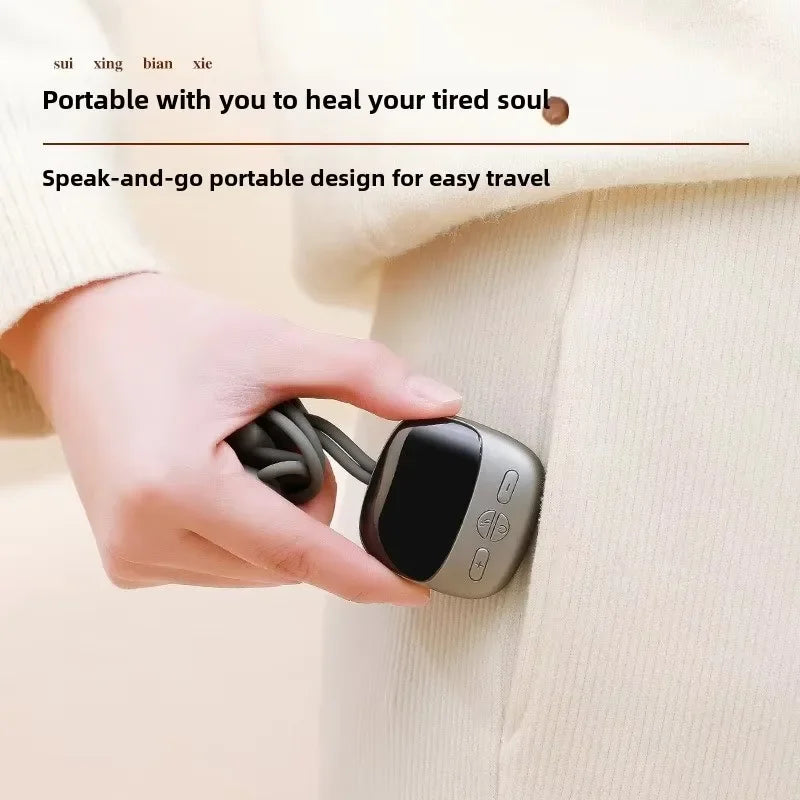 Pendant-Style Heated Neck Massager with Four Low-Frequency Modes, 15 Intensity Levels, Three Heat Settings and LED Display in Gray or Red