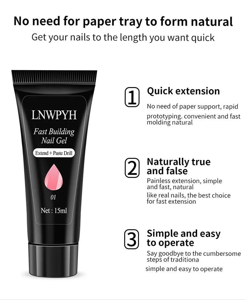 UV LED Gel Manicure Kit by LNWPYH with 27 Nail Polish Colors, 4 Poly Extension Gel Colors, Sensor Lamp, Base Coat and Glossy or Matte Finishes