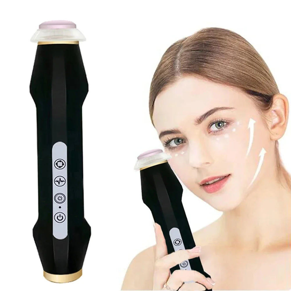 Rechargeable Facial Bubble Pen, 106g Handheld Beauty Device with Five Vibration and Spin Intensity Levels, Eight LED Modes and With Box or No Box Options