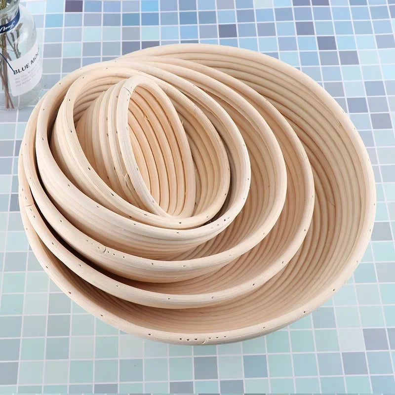Rattan Bread Proofing Basket with Listed Linen Liner, Round or Oval Sourdough Banneton Selections and Separate Tool or Multi-Piece Options for Home Bread Making