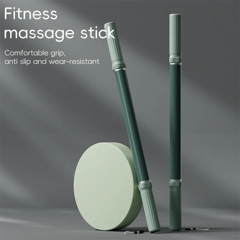 Handheld Massage Roller Stick with 58cm Green and Purple Option Labels, Portable Body Massage Accessory for Legs, Calves and At-Home Relaxation
