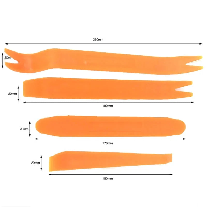 Automotive Plastic Trim Removal Tools, Manual Pry Tool Selection for Compatible Door Panels, Dashboard Trim and Moldings with Four or Five-Piece Options