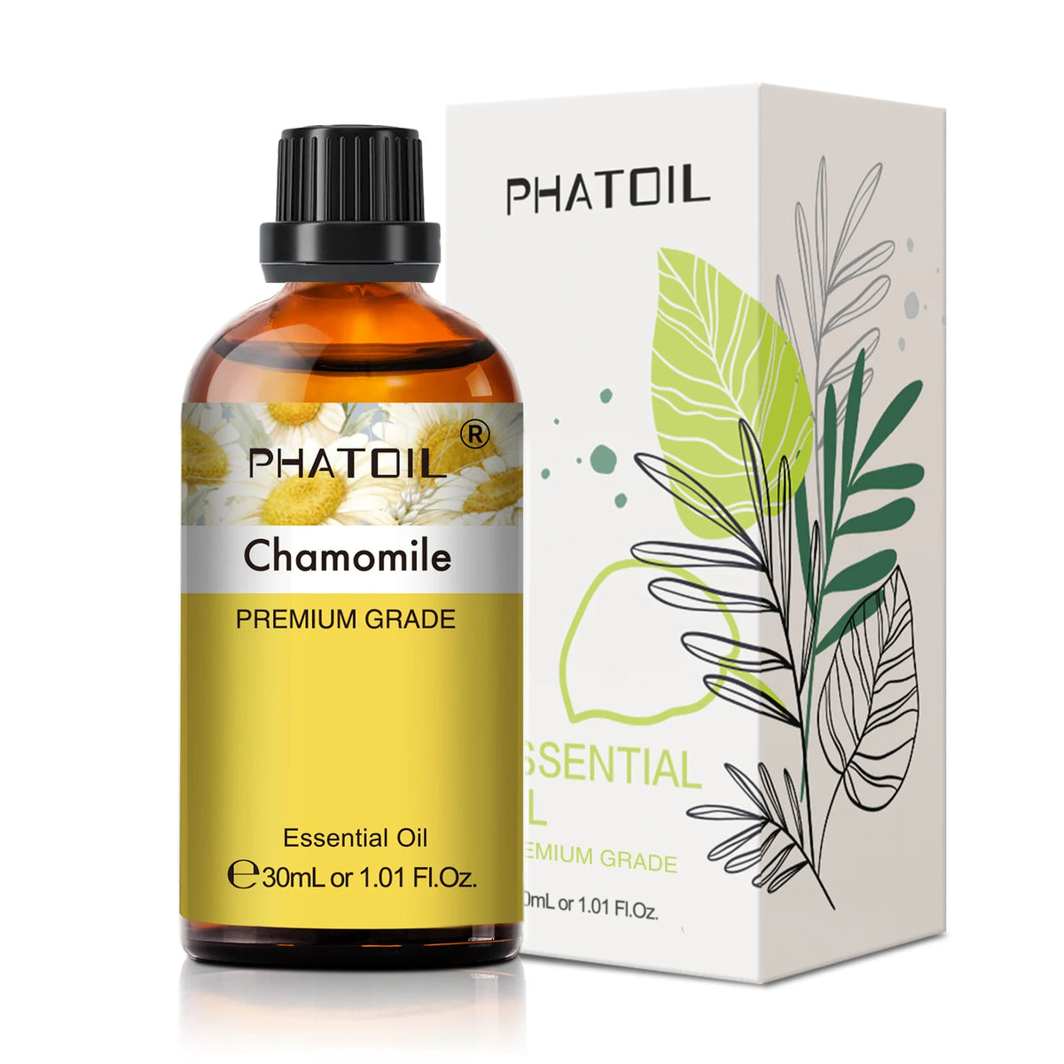 Essential Oil for Diffuser by PHATOIL, 30ml Single Scent Bottle with Gift Box for Home Fragrance, Including Lavender, Jasmine, Eucalyptus and Vanilla Options