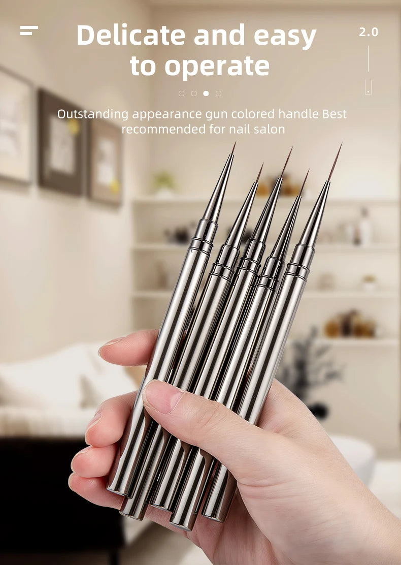 Nail Art Striping Brushes for Fine Lines and Detail Painting, 6–25mm Listed Liner Sizes with Individual and Set Options for DIY Manicure Designs