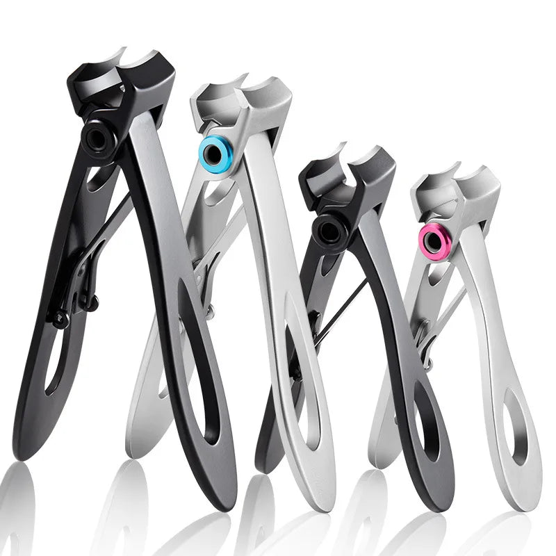 Stainless Steel Nail Clippers with Curved Blades and Reinforced Handle, 7cm or 9cm Fingernail and Toenail Cutter in Silver or Black for Home and Travel