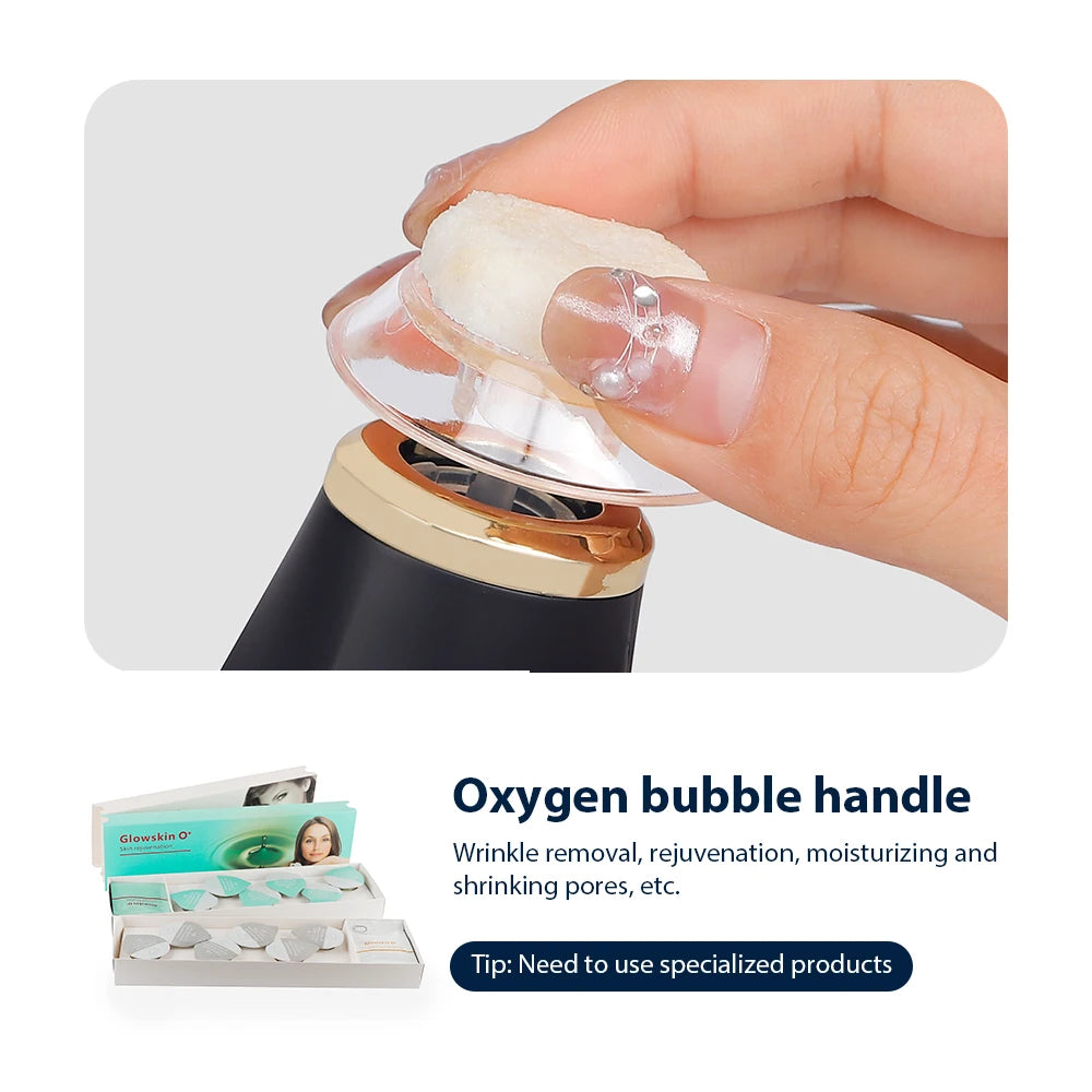 Portable Bubble Facial Massage Pen with Listed 150g Weight and 400mAh Battery, Five Intensity Levels, Eight LED Modes and Black or White Options