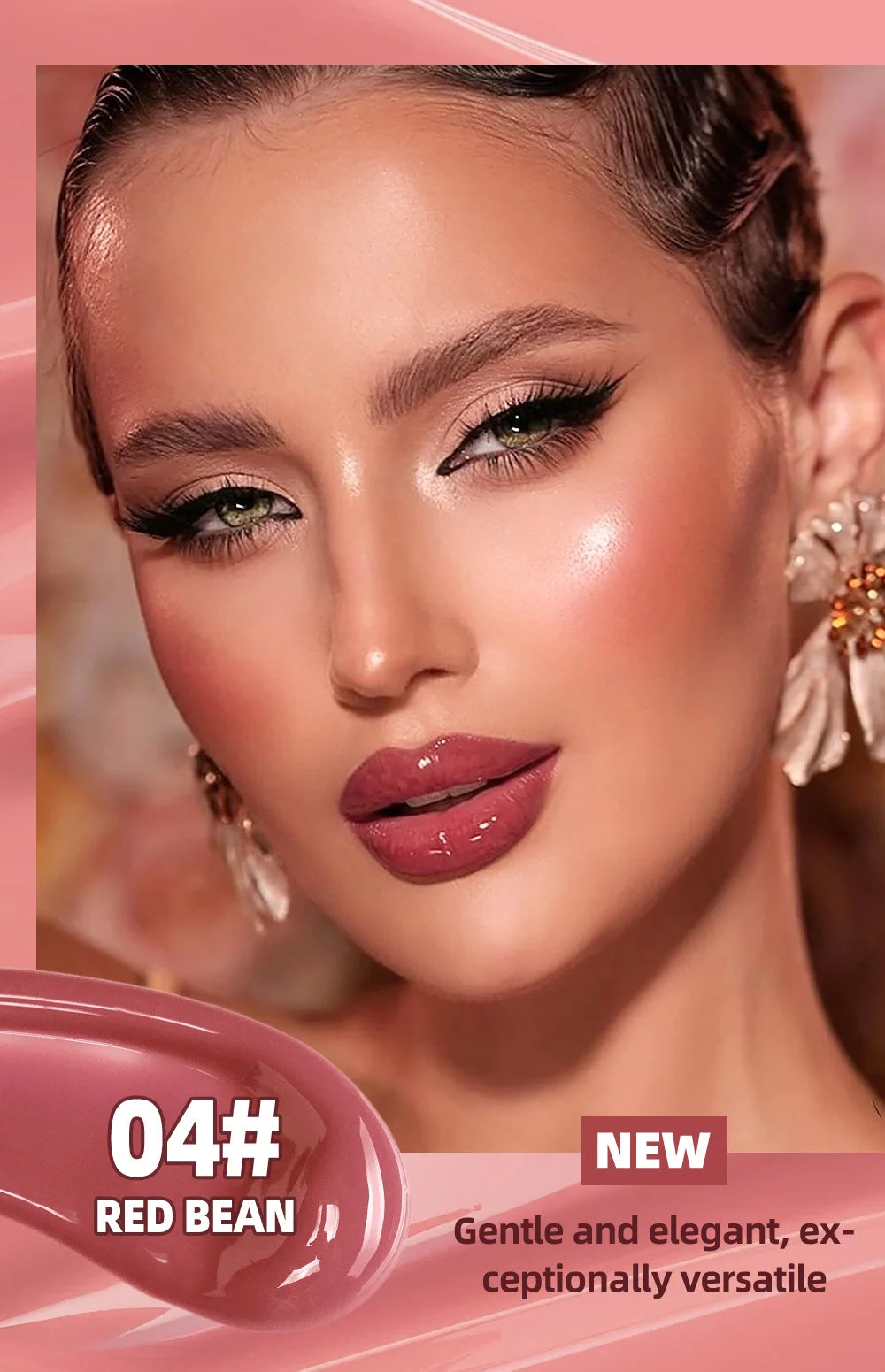 Hydrating Lip Gloss for Women, Moisturizing Lip Glaze with Four Numbered Color Options for Everyday Makeup and Special-Occasion Beauty Looks