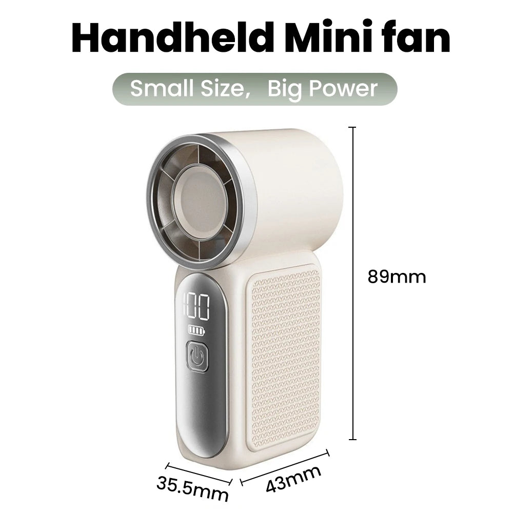 Five-Speed Handheld Fan with Type-C Charging and Button Controls, Rechargeable Mini Personal Fan in White, Purple, Gray or Green for Office and Summer Outings