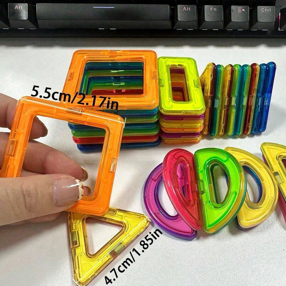 Magnetic Building Blocks with Medium Size Pieces, DIY Construction Play Sets in 20, 32, 40, 56, 60 or 84-Piece Options for Supervised STEM-Inspired Building