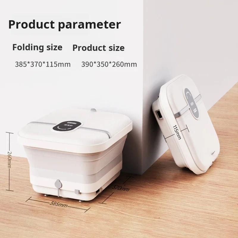 Heated Foot Bath Bucket, Foldable Electric Foot Soaking Tub with Listed Automatic Heating and Massage, Upgraded Model with EU Reference for Home Use