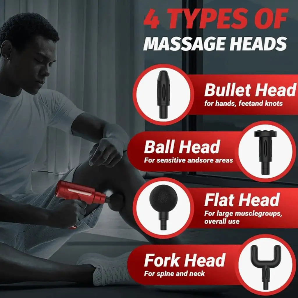 Compact Travel Massage Gun with Type-C Charging, Handheld Electric Massager in Black or Grey Button and LCD Models for Home and Post-Exercise Relaxation