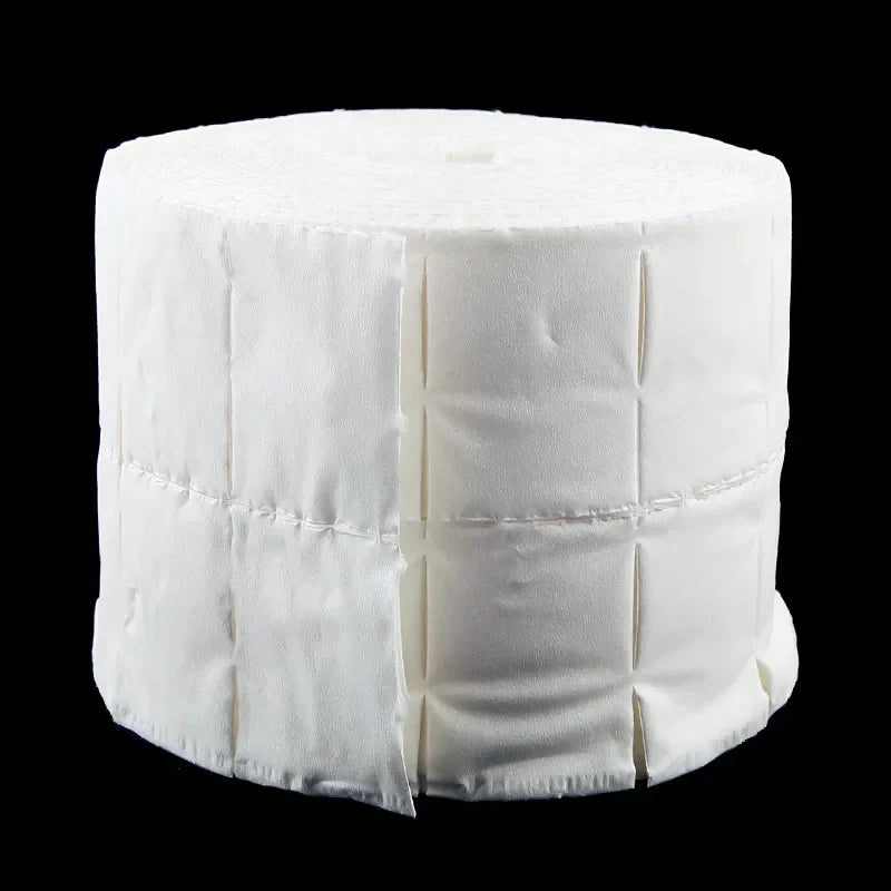 Rectangular Nail Wipe Roll in White with Listed 300 or 500-Piece Quantity References, TR66 or TR70 Options for Compatible Manicure and Makeup Cleaning