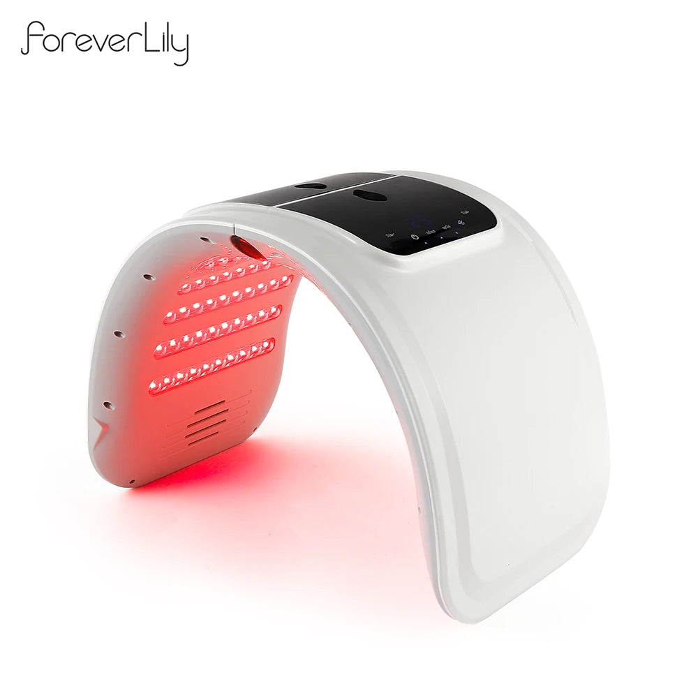 Seven-Color LED Skin Care Device with 100 LEDs, Foldable ABS Design and Touch Controls, Separate Spray or No-Spray Versions with Four Plug Options