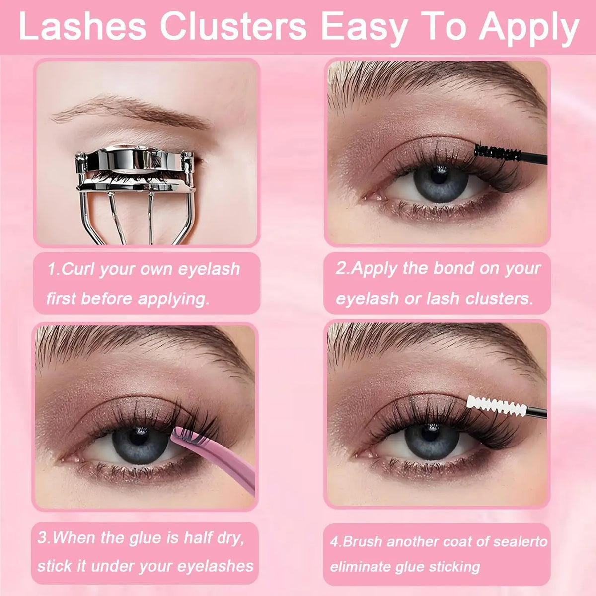 Fluffy Cluster Lashes for DIY Eye Makeup Styling, 10 or 16-Row 80D Options and 36-Row 80 100D Selection for Customized Everyday Makeup and Party Looks