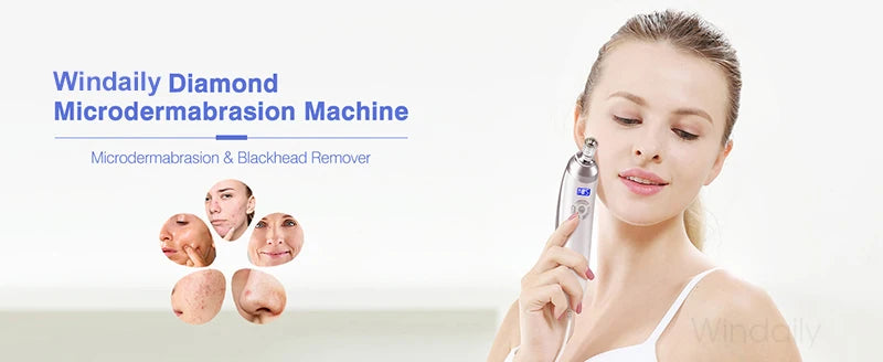 Cordless Diamond Microdermabrasion Device with Replaceable Tip References, Nine-Head Five-Level or Four-Head Three-Level Options for Adult Facial Beauty Routines