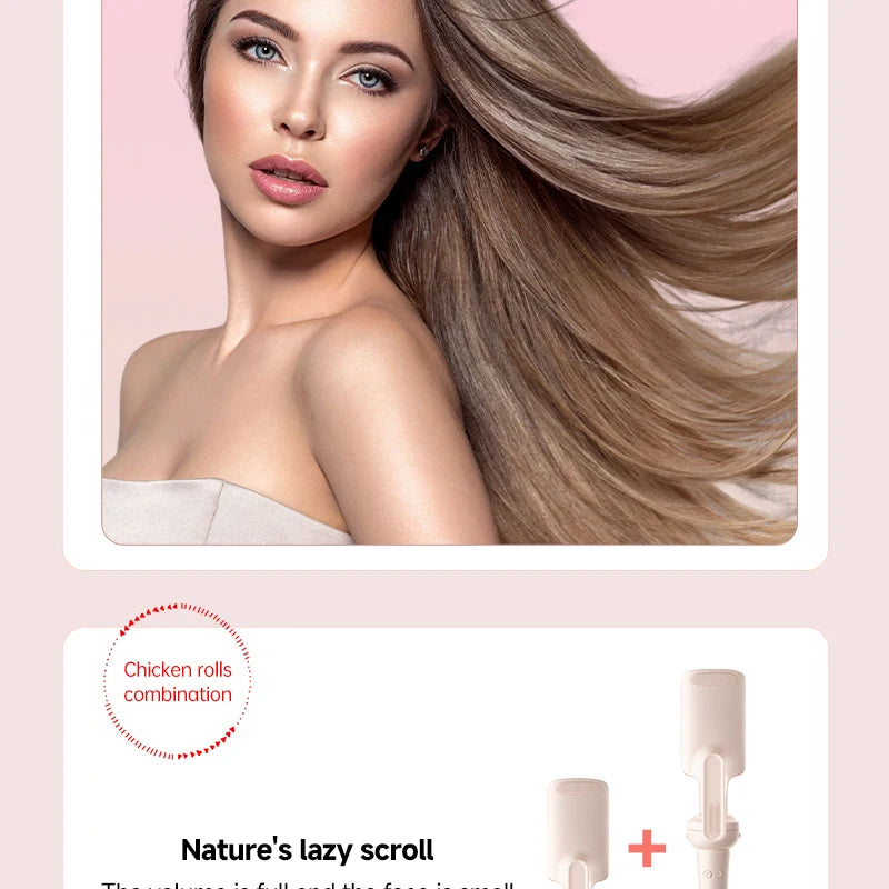 Automatic Curling Iron Set with Ceramic Rotating Styling and Multi-in-1 Bundle Options for At-Home Waves and Curls, US, EU, UK or AU Plug Choices