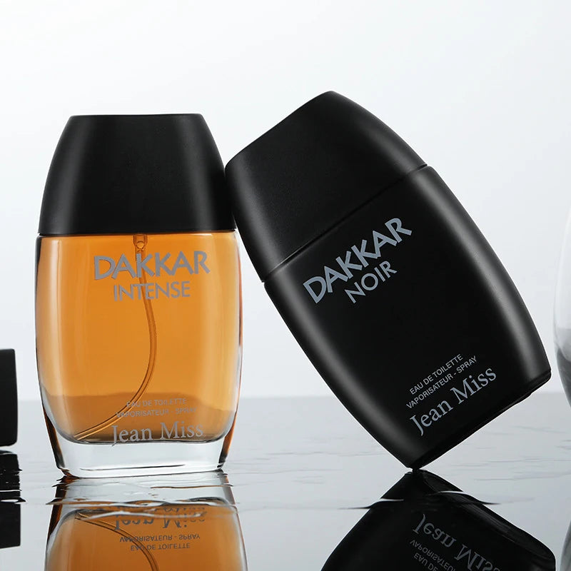 Men's Woody Perfume with Black and Yellow Dhaka 90ml Options, Listed Tea and Sandalwood Profile plus Separate Set and Two-Piece Selection Labels for Fragrance Gifts