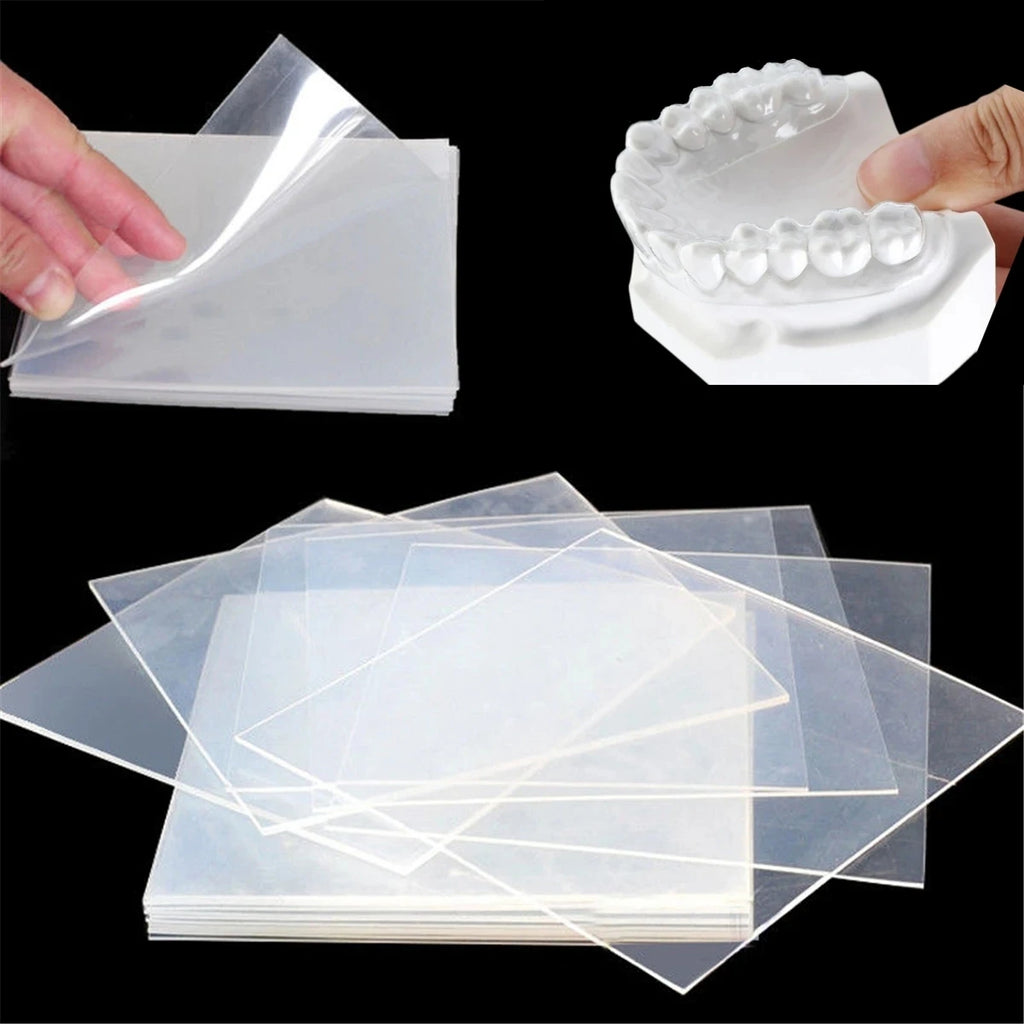 Dental Thermoforming Sheets by OLEVO, Clear Hard or Soft Vacuum Forming Material in 0.5-3.0mm Options for Professional Retainer and Tray Fabrication