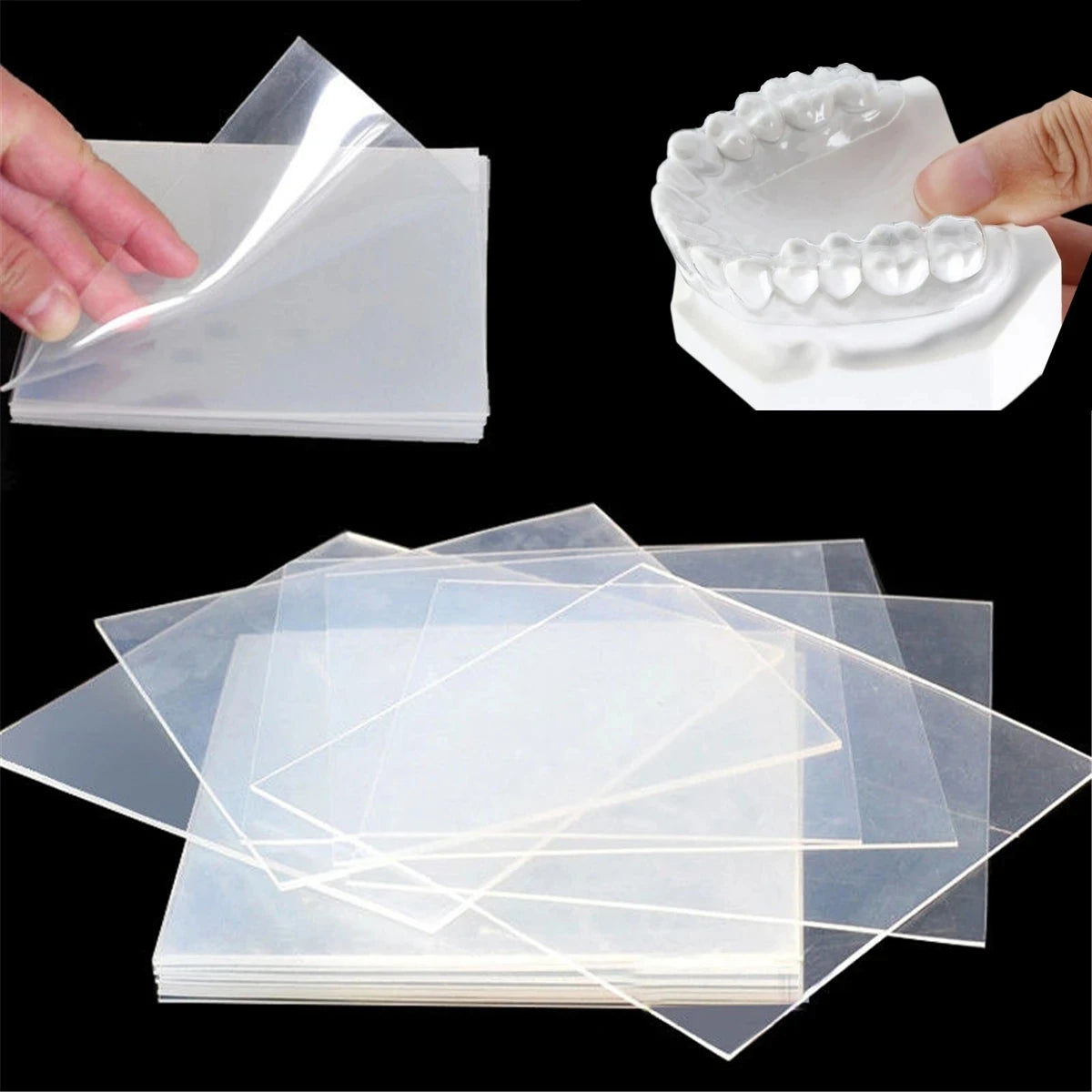Dental Thermoforming Sheets by OLEVO, Clear Hard or Soft Vacuum Forming Material in 0.5-3.0mm Options for Professional Retainer and Tray Fabrication