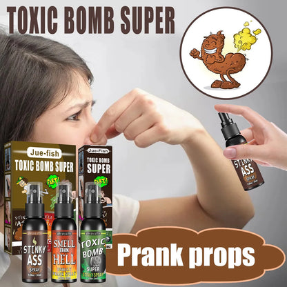 Fart Spray Novelty Liquid with Listed 30ml Pump-Action Bottle, Gag Gift Selection in A, B and C Single-Piece Labels or D Three-Piece Option