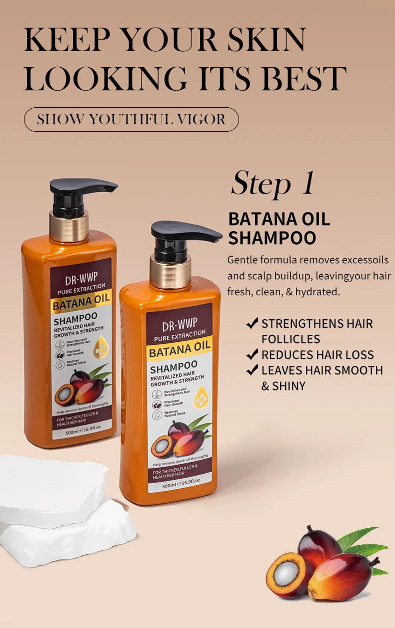 Batana Hair Care Selection with 500ml Shampoo or Conditioner, 500g Hair Mask and 50ml Oil Options for Everyday Cleansing and Cosmetic Conditioning Routines