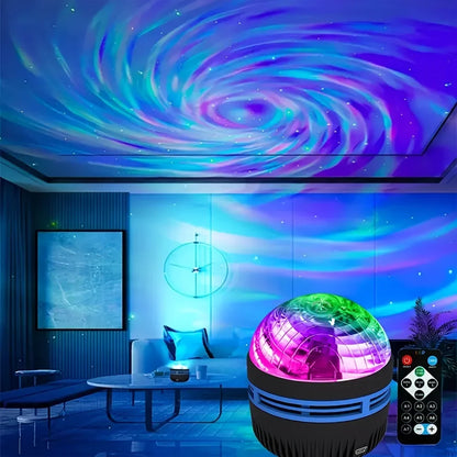 USB Galaxy Projector Light with Starry Sky, Aurora, Water Wave or Crystal Style Options, Decorative Bedroom and Party Lighting with Select Remote Versions