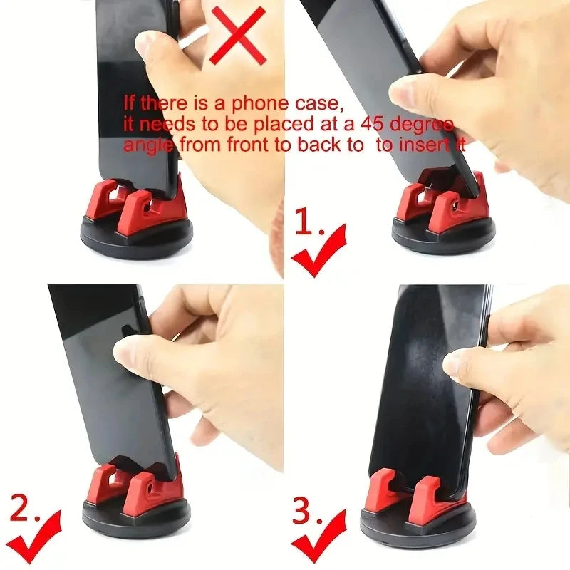 Car Phone Navigation Holder, 360° Rotating Mobile Phone Bracket with Listed Non-Slip Design, Black or Red Options for Compatible Vehicle Phone Positioning