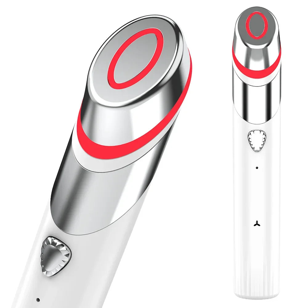 Touch-Activated Facial Care Wand with Rotating T-Bar Head, Black Rechargeable Beauty Tool with Listed Red Light, Warmth, Vibration and Microcurrent Functions