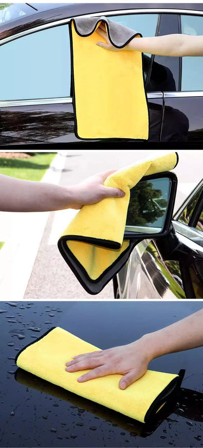 Car Detailing Microfiber Towels in Yellow, Soft Absorbent Polyester Cleaning Cloths with T054 and T056 Options in 1, 3 or 5 Pieces for Vehicle and Window Care