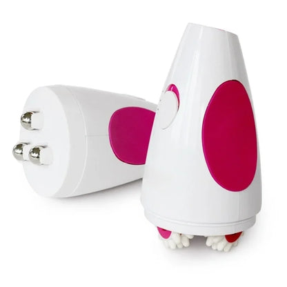 Electric Roller Body Massager in White with 3D Kneading Wheel Design, ABS and Silicone Construction for Adult At-Home Personal Care Routines