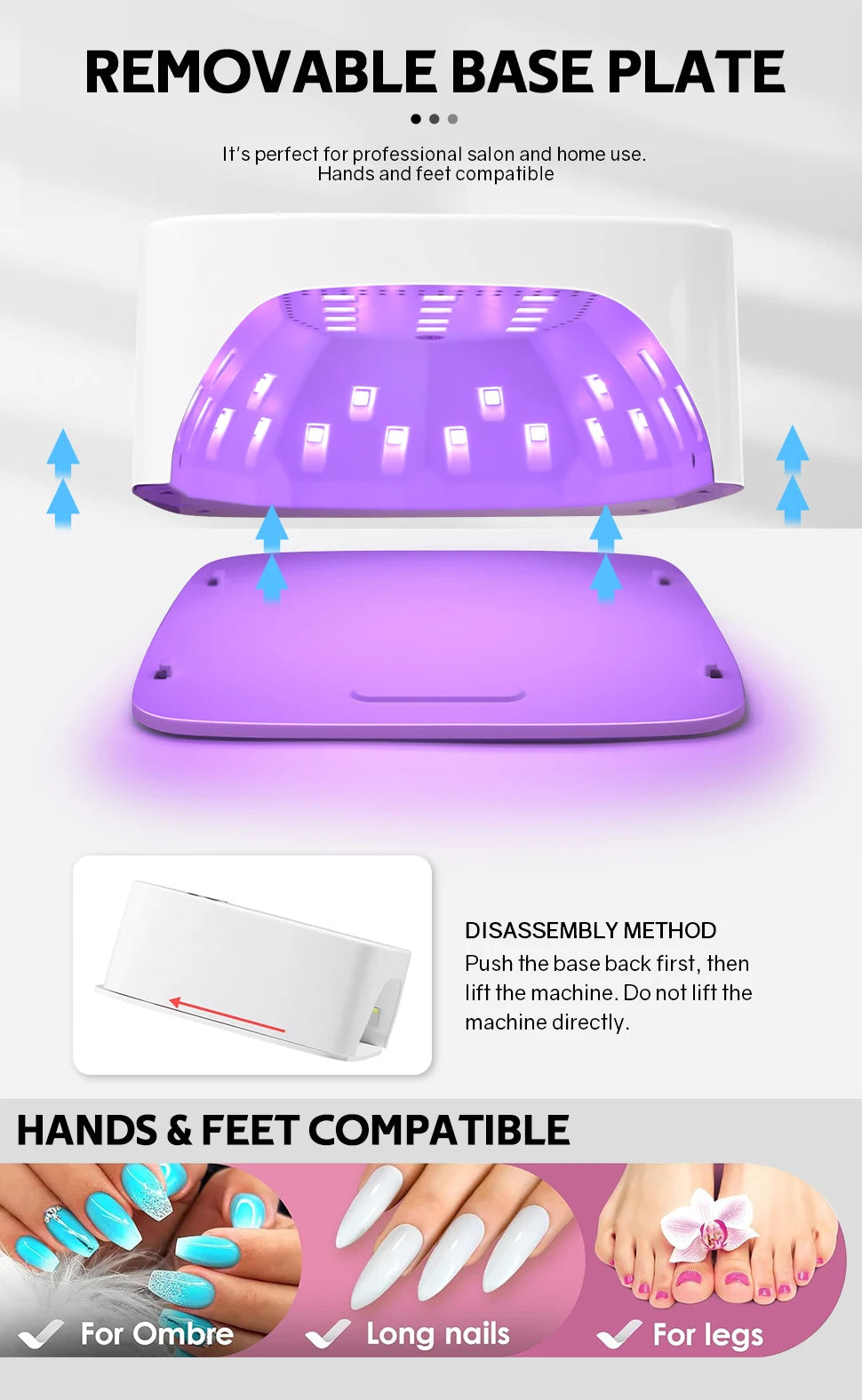 UV LED Gel Nail Lamp SUN S10 MAX with 30 Dual-Wavelength LEDs, Automatic Infrared Sensor, 30, 60 and 99 Second Timers, White Finish and US or EU Plug