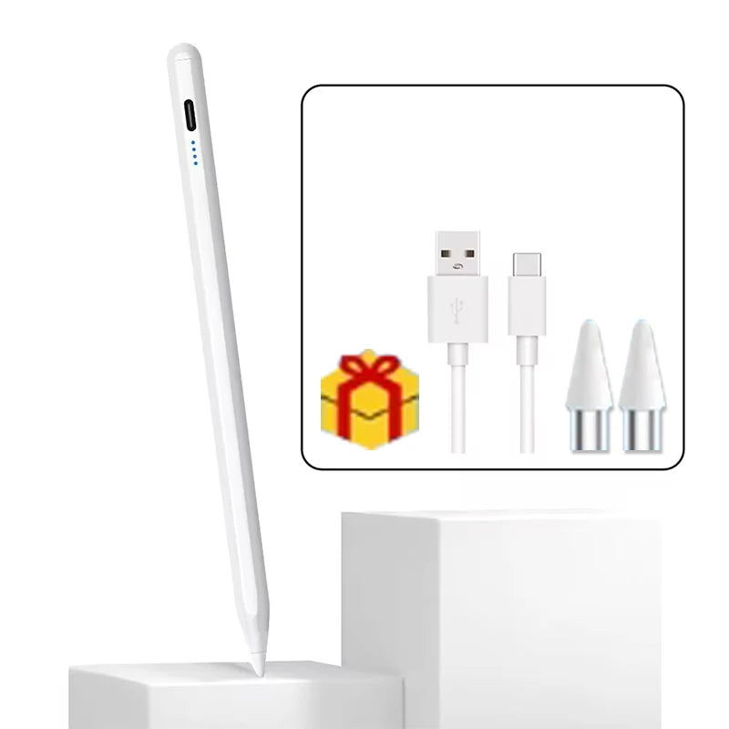 Active Capacitive Stylus Pen with USB-C Charging, Replaceable POM Tip and Battery Display in Six Colors for Compatible Tablet and Phone Writing