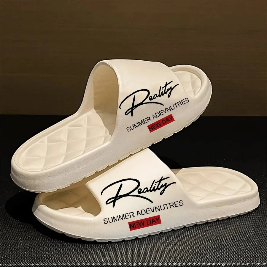 EVA House Slippers in Black or White with Five Size Labels from 36-37 to 44-45 for Women's and Men's Casual Home Footwear Selection