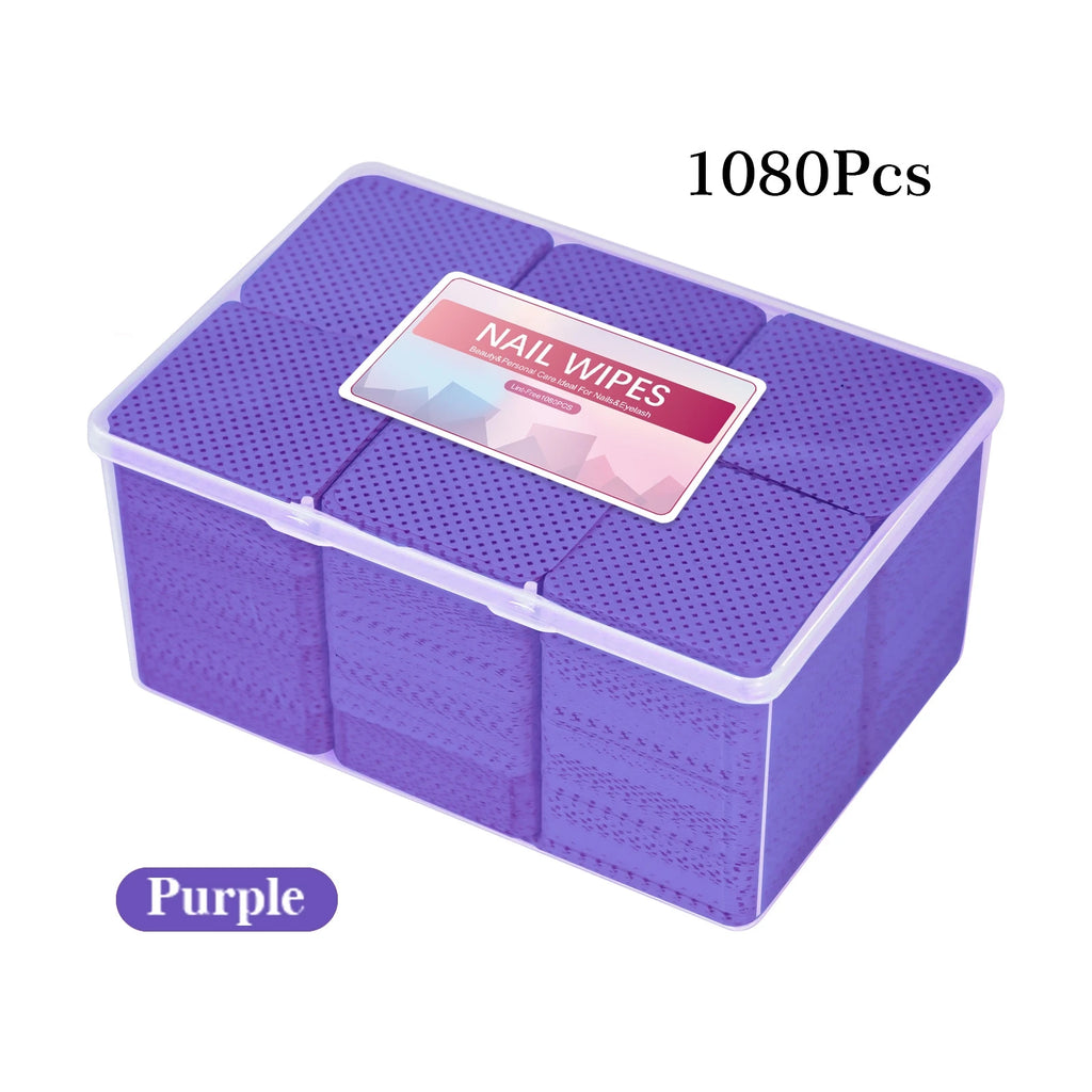 Nail Cleaning Pad Refills with Listed 1080-Piece Quantity and Lint-Free Cotton Reference, A1 to A7 Options for Home and Salon Manicure Supplies