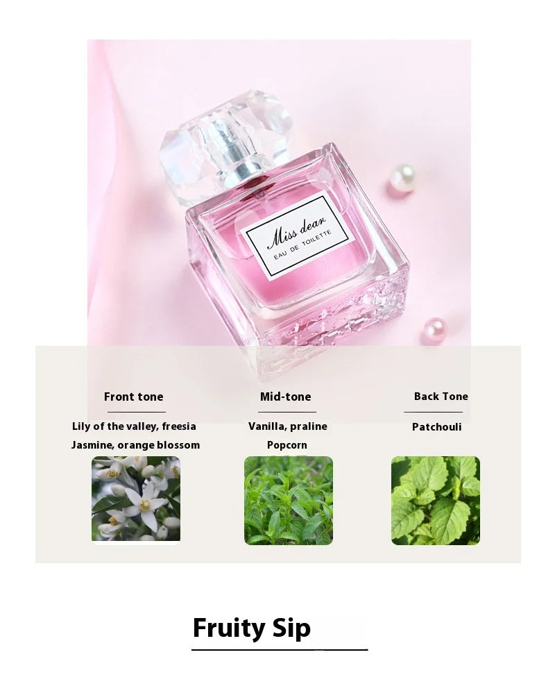 Women's Musk Perfume Spray with Jasmine and Fruity Scent References, Pink or Orange 45ml and Six 50ml Option Labels for Personal Fragrance and Gifts