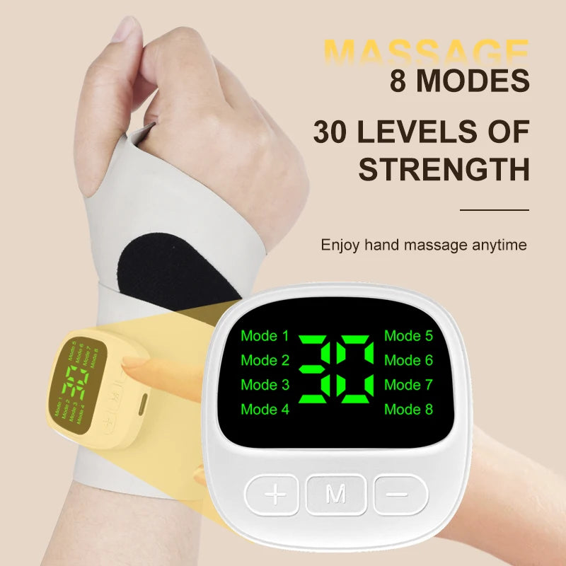 USB Rechargeable Wrist Vibration Massager, Cordless Electric Personal-Care Device in White, Dark Blue or Blue for Seated Home Relaxation Breaks