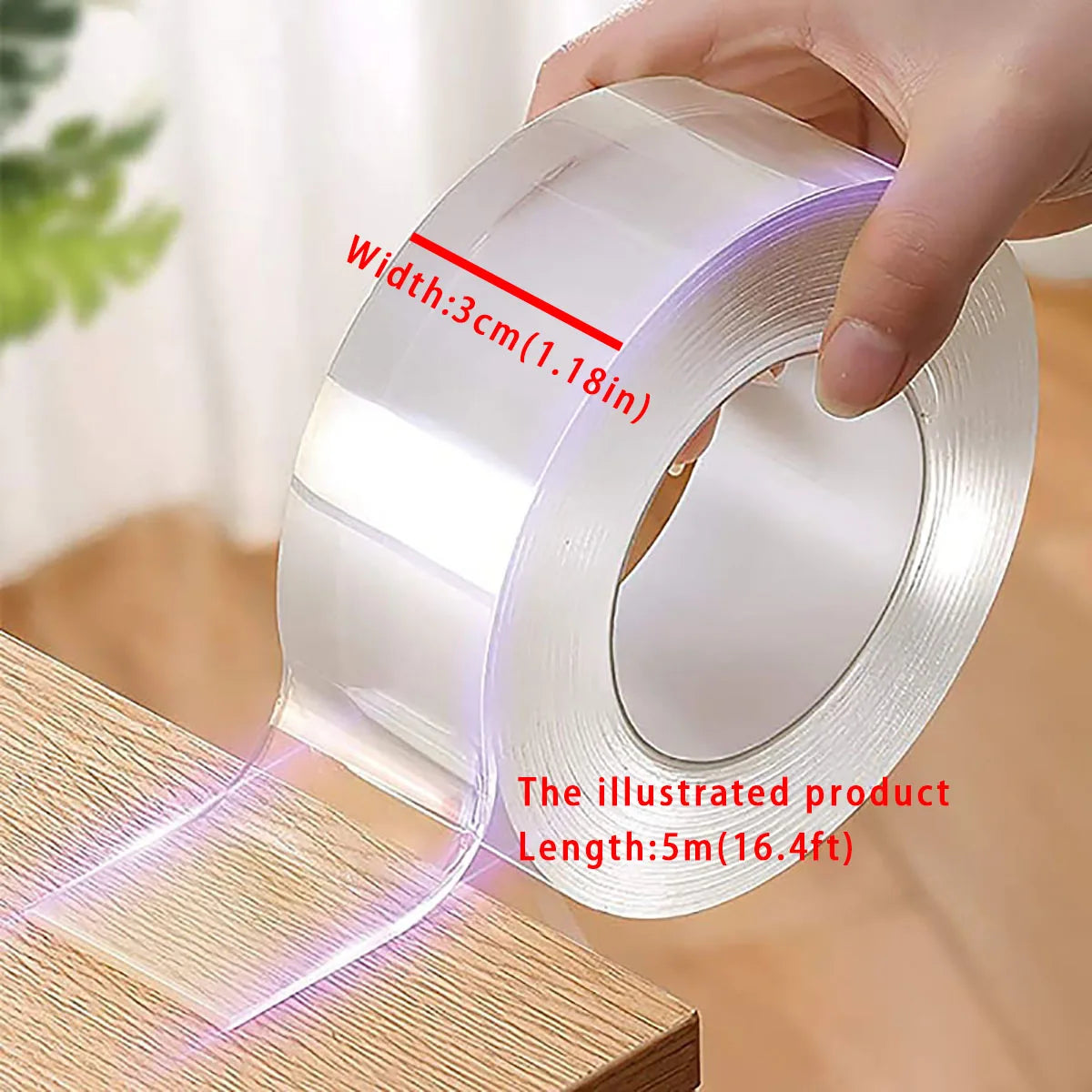 Double Sided Mounting Tape, 20mm or 30mm Wide Adhesive Roll with 1mm Thickness and 1, 2, 3 or 5m Length Options for Compatible Home DIY Projects