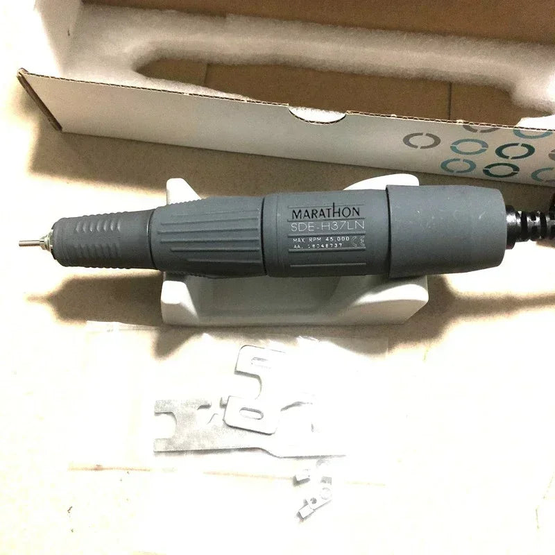 Nail Drill Micromotor Handpiece Options with Listed 2.35mm Bur Size, Twist Tool Exchange and H37LNN, H35SPN or H35SPNN Speed Labels for Manicure Equipment