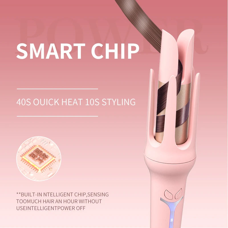 Bidirectional Automatic Curling Iron Model 391, Listed 32mm Ceramic Hair Curler with Three Described Heat Settings and 30-Minute Auto Shut-Off in Pink or Purple