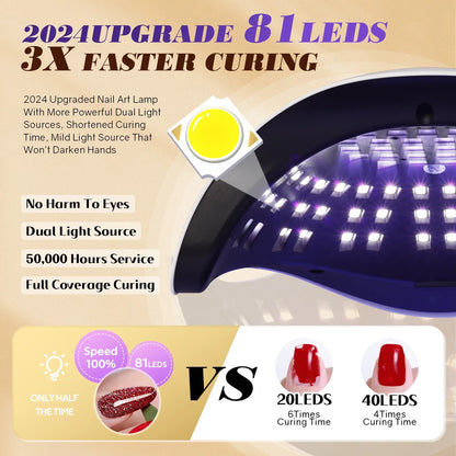 UV Gel Nail Curing Lamp in White with X25, X27, X26 and X23 Model Options, US or EU Plug Selection for Compatible Gel Polish Manicure Routines