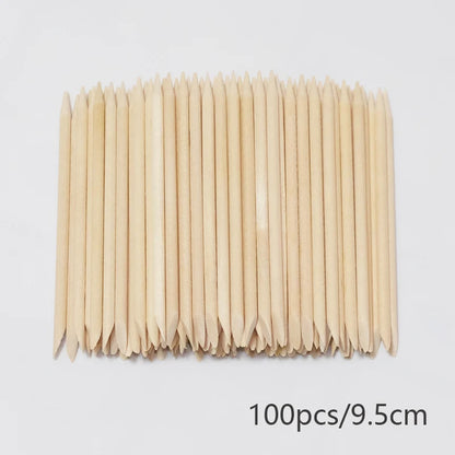 Wooden Cuticle Pusher Sticks by Lurayee, 7.5 to 15cm Length Options for Nail Art Detailing, Rhinestone Placement and Manicure Sticker Application