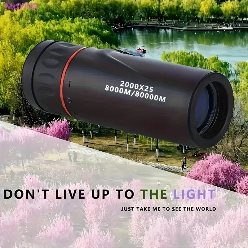 Compact Monocular Telescope for Bird Watching, Travel, Hiking and Concert Viewing, Portable Single-Eyepiece Scope with Standard or Phone Clip Selection