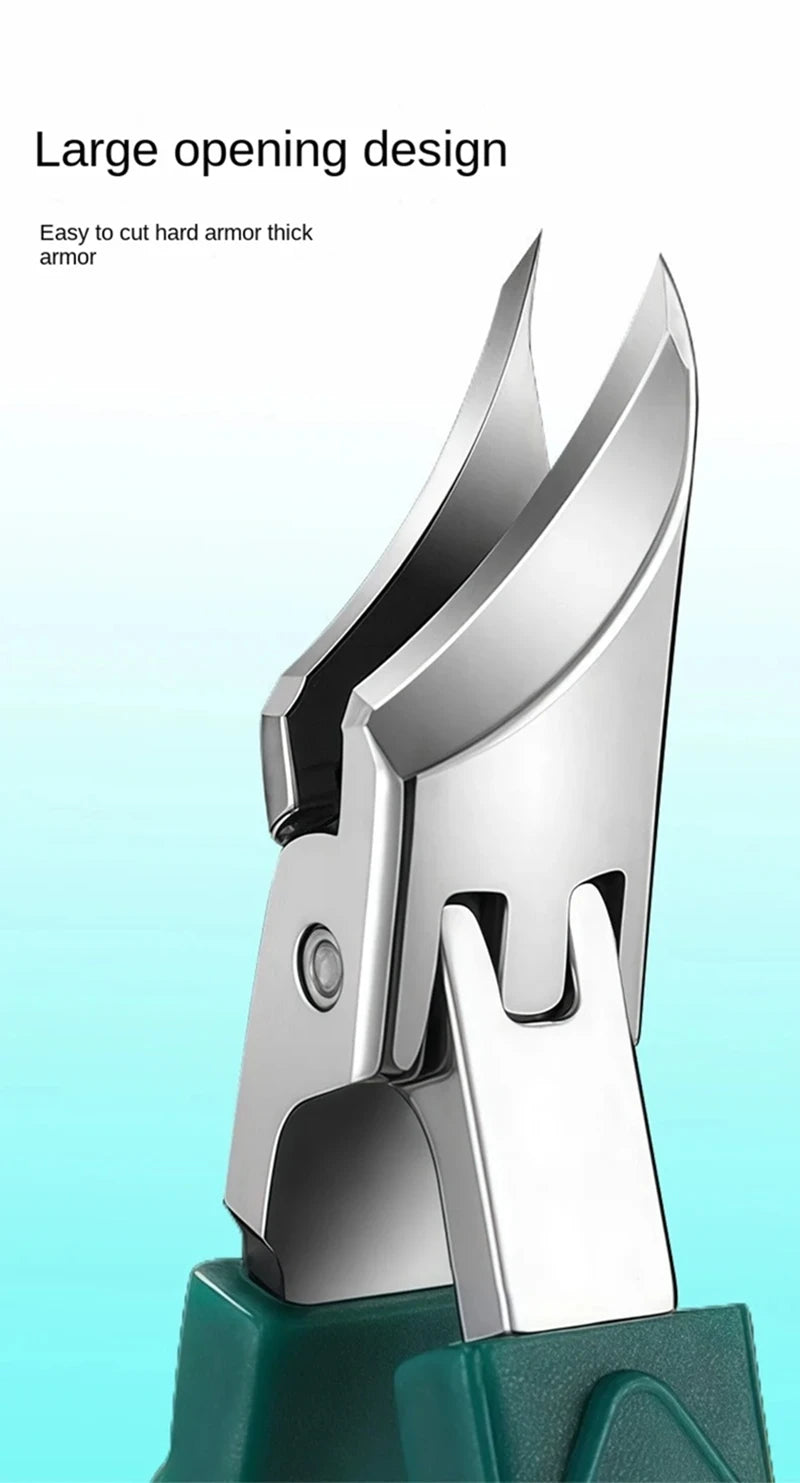 Slanted Toenail Clipper, Stainless Steel and PP Manual Nail Trimmer with Listed 10.2 x 1.8cm Size in Green or Black for Adult Home Pedicure Grooming