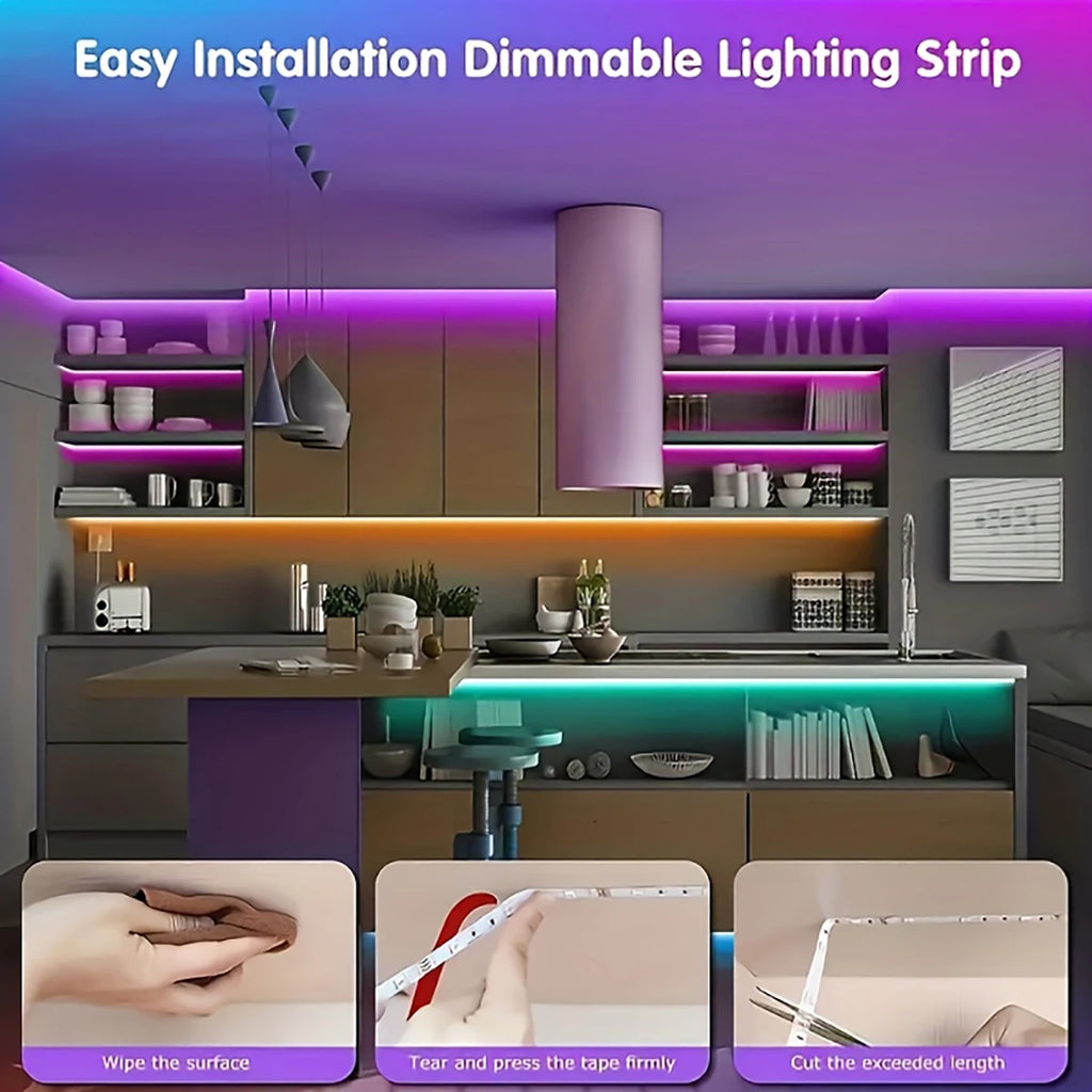 IR Remote RGB LED Strip Lights with 24-Key or 44-Key Control, 5V USB Tape Lighting in Six Length Options for Bedroom Decor and TV Backlighting