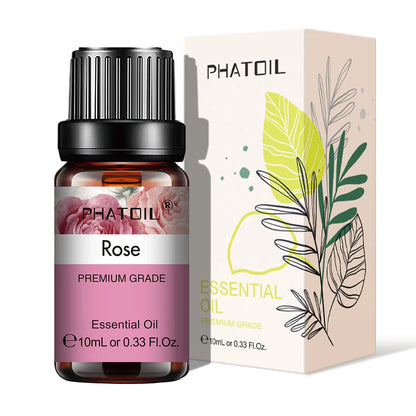 10ml Aroma Oil by PHATOIL for Compatible Diffusers and Home Fragrance, Amber Bottle with Lavender, Eucalyptus, Vanilla, Peppermint and Other Scent Options